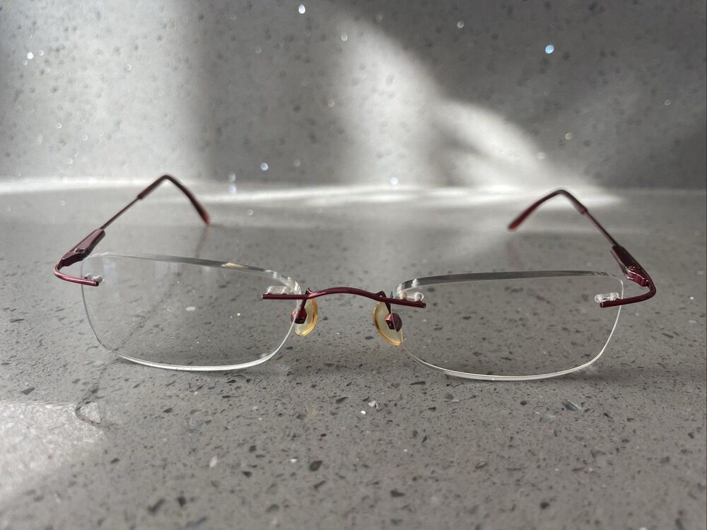 Mount Eyewear Stainless Lens 03 53-19-140 Red Rimless Eyeglasses Frames ONLY